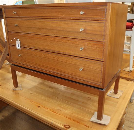 A Contessa teak chest of four drawers W.89cm